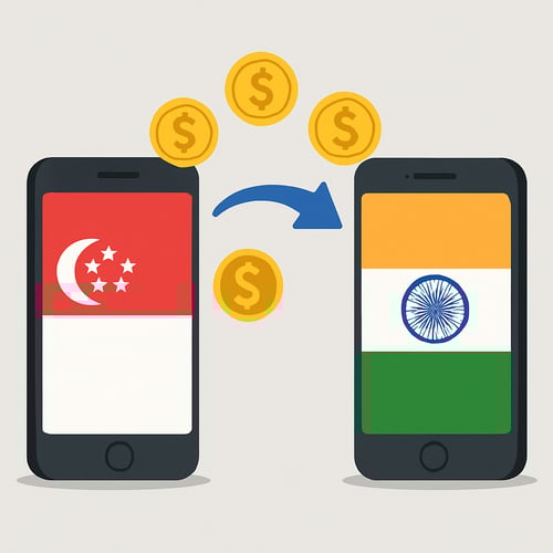 singapore mobile wallet send money to indian mobile wallet do not include text but country flags-1